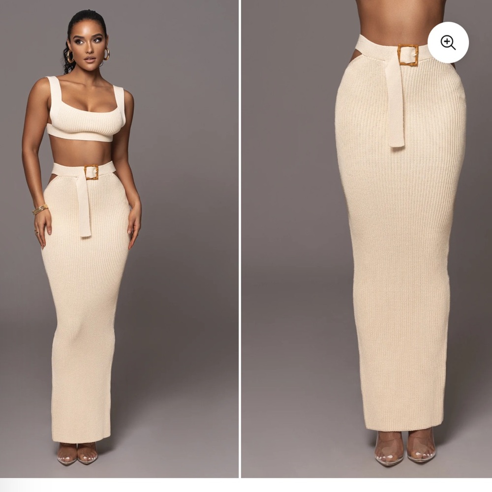 JLUXLABEL Cream Skirt Set